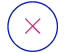 Pink x blue circle icon 